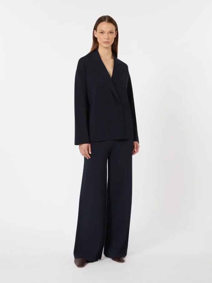 Veste croisée en crêpe de viscose, bleu outremer Veste croisée en crêpe de viscose, bleu outremer