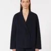 Veste croisée en crêpe de viscose, bleu outremer Veste croisée en crêpe de viscose, bleu outremer