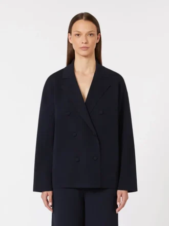 Veste croisée en crêpe de viscose, bleu outremer Veste croisée en crêpe de viscose, bleu outremer