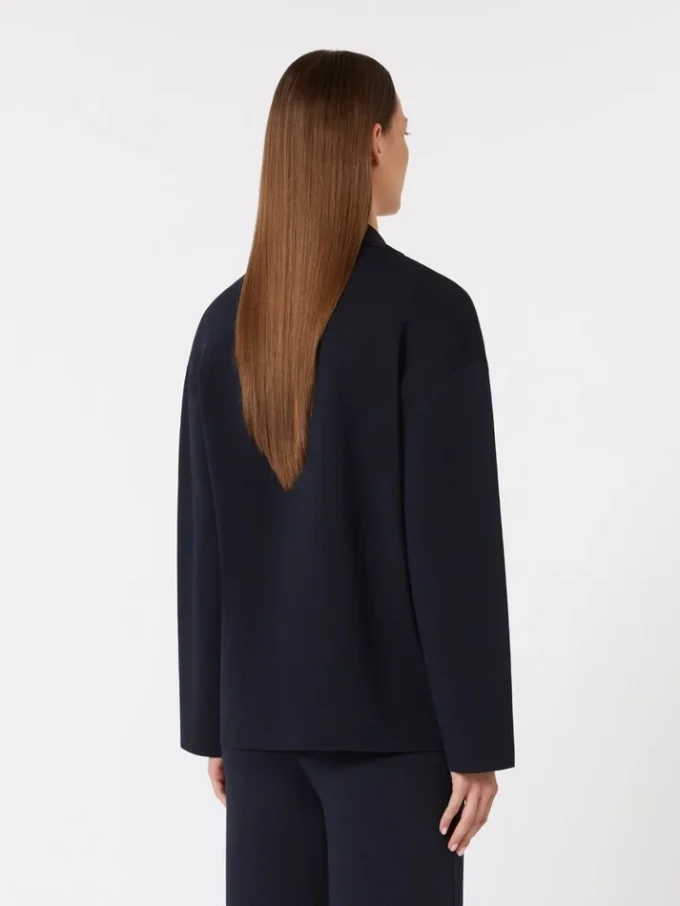 Veste croisée en crêpe de viscose, bleu outremer Veste croisée en crêpe de viscose, bleu outremer