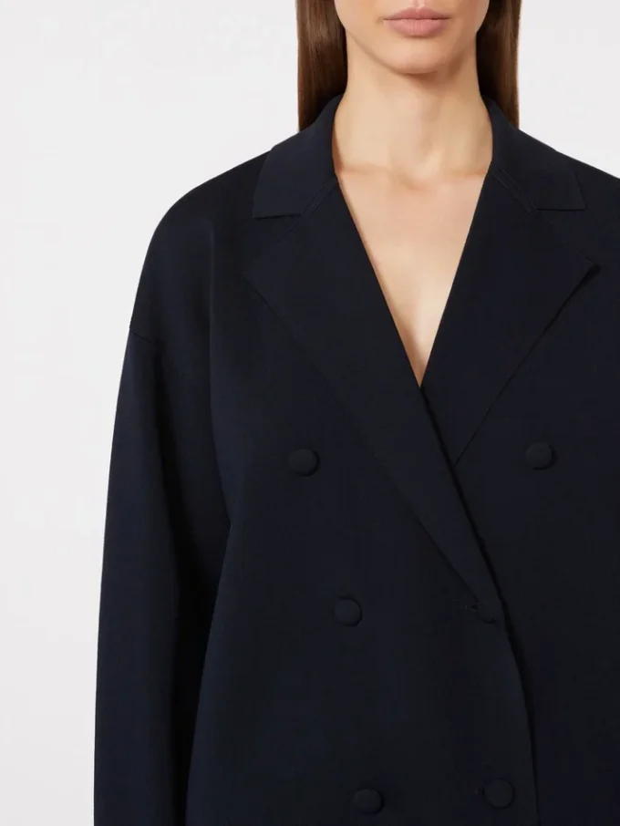 Veste croisée en crêpe de viscose, bleu outremer Veste croisée en crêpe de viscose, bleu outremer