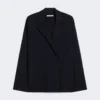 Veste croisée en crêpe de viscose, bleu outremer Veste croisée en crêpe de viscose, bleu outremer