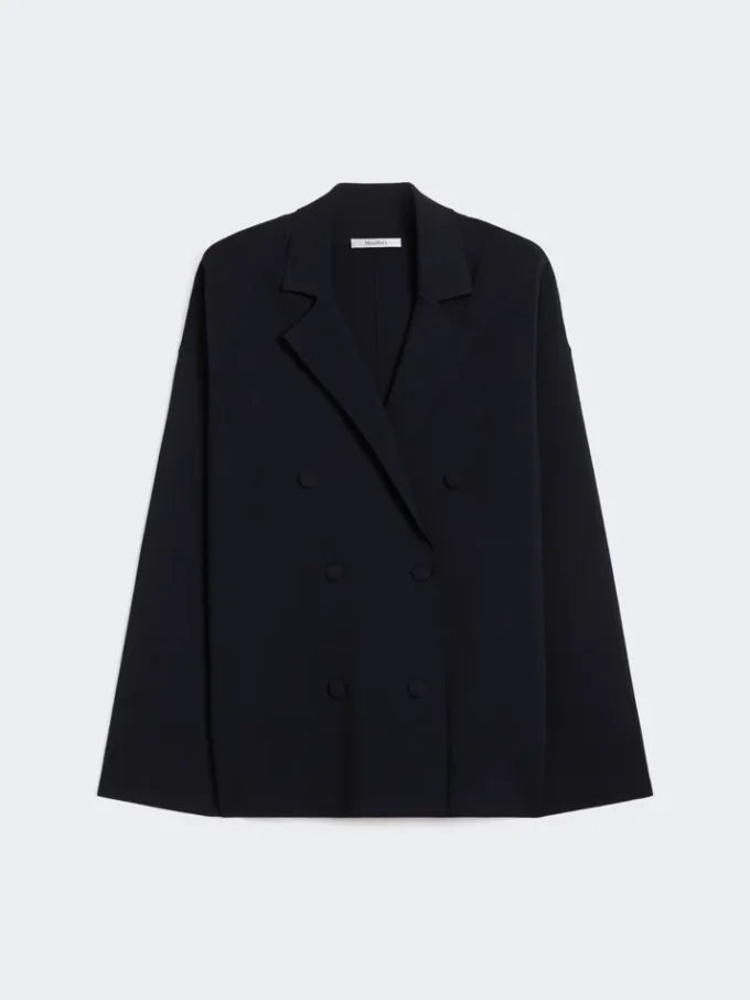 Veste croisée en crêpe de viscose, bleu outremer Veste croisée en crêpe de viscose, bleu outremer