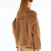 Veste de motard en tissu Teddy, couleur camel Veste de motard en tissu Teddy, couleur camel