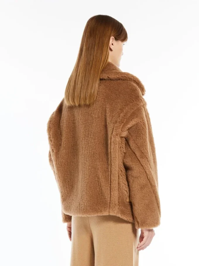 Veste de motard en tissu Teddy, couleur camel Veste de motard en tissu Teddy, couleur camel
