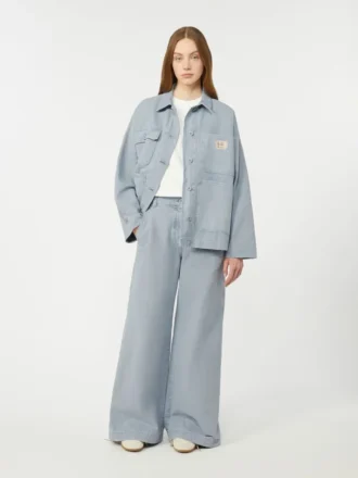 Veste de travail en toile de coton, bleu clair