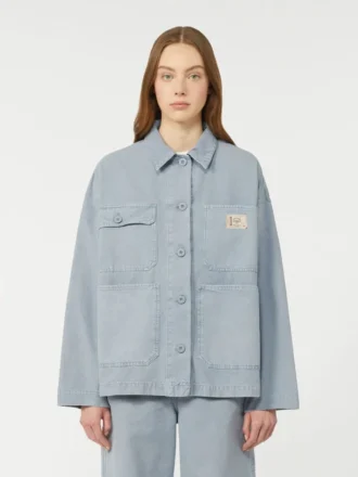Veste de travail en toile de coton, bleu clair