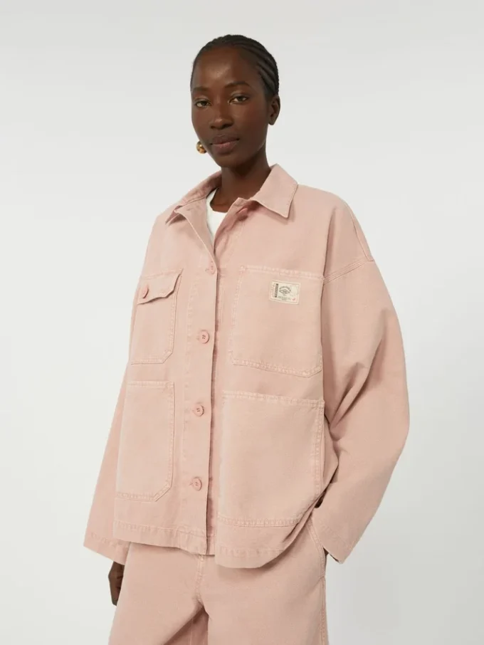Veste de travail en toile de coton, rose