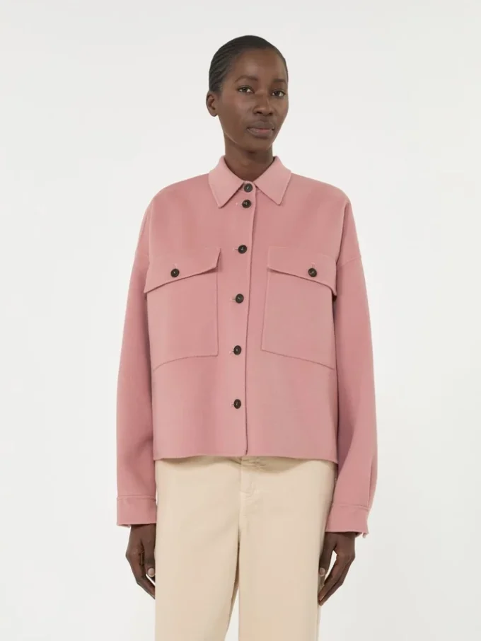 Veste Double Face en laine mélangée, rose antique