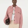 Veste Double Face en laine mélangée, rose antique