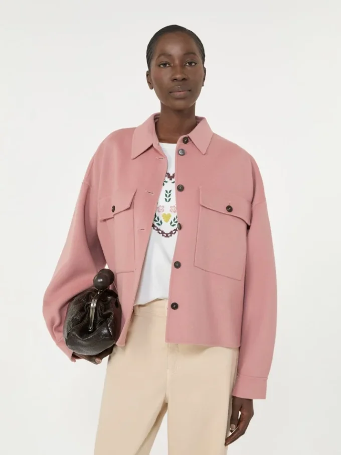 Veste Double Face en laine mélangée, rose antique