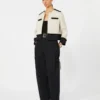 Veste en coton et lin à armure nattée, beige Veste en coton et lin à armure nattée, beige