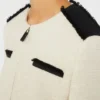 Veste en coton et lin à armure nattée, beige Veste en coton et lin à armure nattée, beige