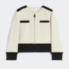 Veste en coton et lin à armure nattée, beige Veste en coton et lin à armure nattée, beige