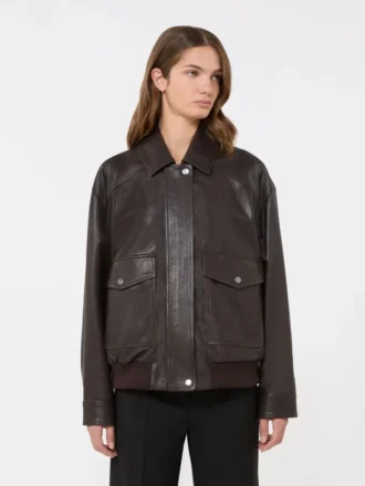 Veste en cuir, marron