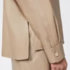Veste en cuir nappa, couleur sable Veste en cuir nappa, couleur sable