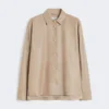 Veste en cuir nappa, couleur sable Veste en cuir nappa, couleur sable