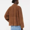 Veste en daim à double boutonnage, couleur tabac Veste en daim à double boutonnage, couleur tabac