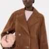 Veste en daim à double boutonnage, couleur tabac Veste en daim à double boutonnage, couleur tabac