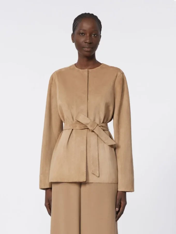 Veste en daim, marron noisette Veste en daim, marron noisette