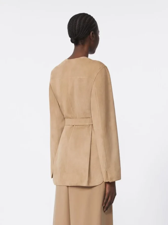 Veste en daim, marron noisette Veste en daim, marron noisette