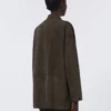 Veste en daim surpiquée, verte Veste en daim surpiquée, verte