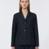 Veste en denim stretch à simple boutonnage, bleu outremer Veste en denim stretch à simple boutonnage, bleu outremer