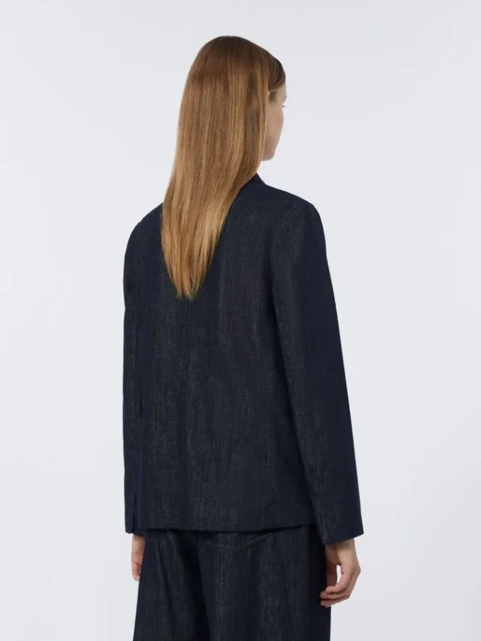 Veste en denim stretch à simple boutonnage, bleu outremer Veste en denim stretch à simple boutonnage, bleu outremer