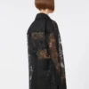Veste en dentelle florale, noire