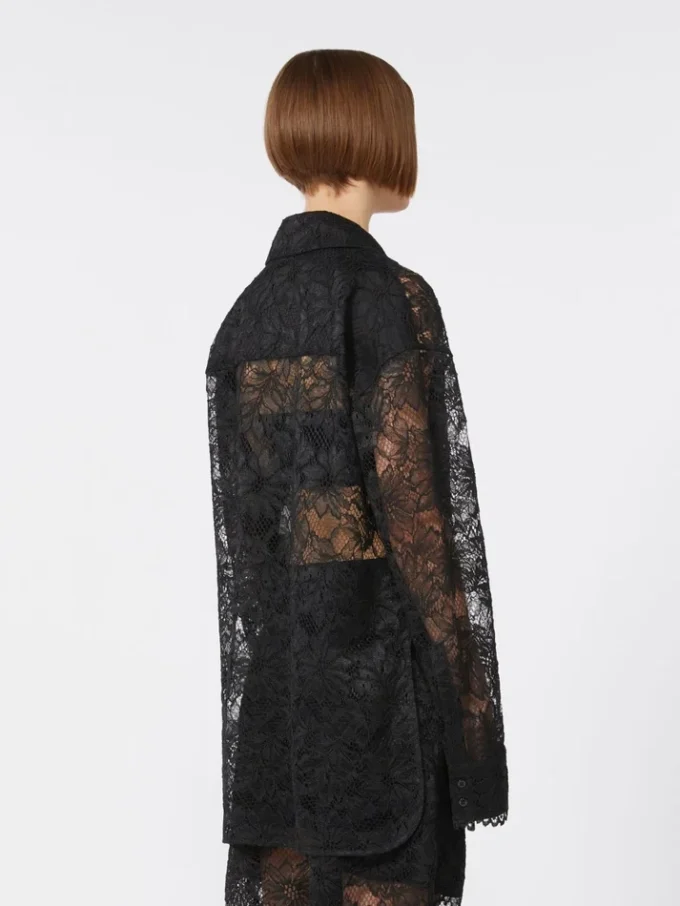 Veste en dentelle florale, noire