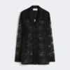 Veste en dentelle florale, noire