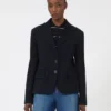 Veste en jersey piqué à simple boutonnage, bleu marine Veste en jersey piqué à simple boutonnage, bleu marine