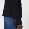 Veste en jersey piqué à simple boutonnage, bleu marine Veste en jersey piqué à simple boutonnage, bleu marine