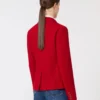 Veste en jersey piqué à simple boutonnage, rouge Veste en jersey piqué à simple boutonnage, rouge
