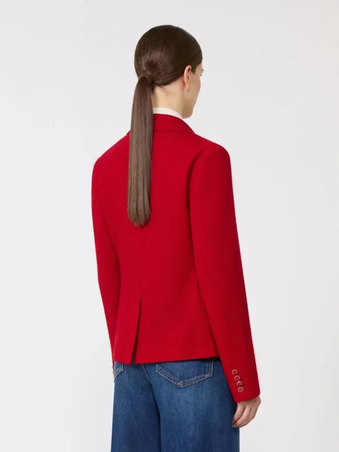 Veste en jersey piqué à simple boutonnage, rouge Veste en jersey piqué à simple boutonnage, rouge