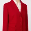 Veste en jersey piqué à simple boutonnage, rouge Veste en jersey piqué à simple boutonnage, rouge