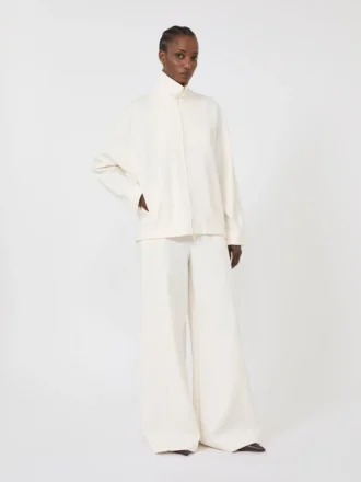 Veste en jersey scuba doux, ivoire