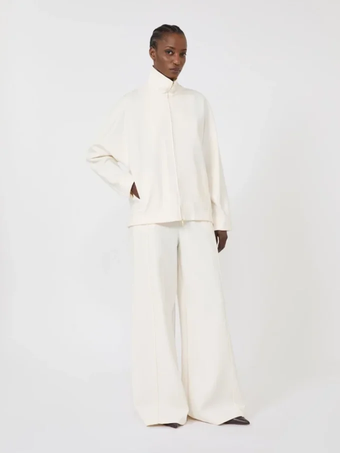 Veste en jersey scuba doux, ivoire Veste en jersey scuba doux, ivoire