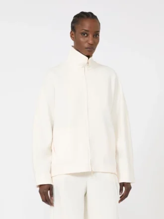 Veste en jersey scuba doux, ivoire