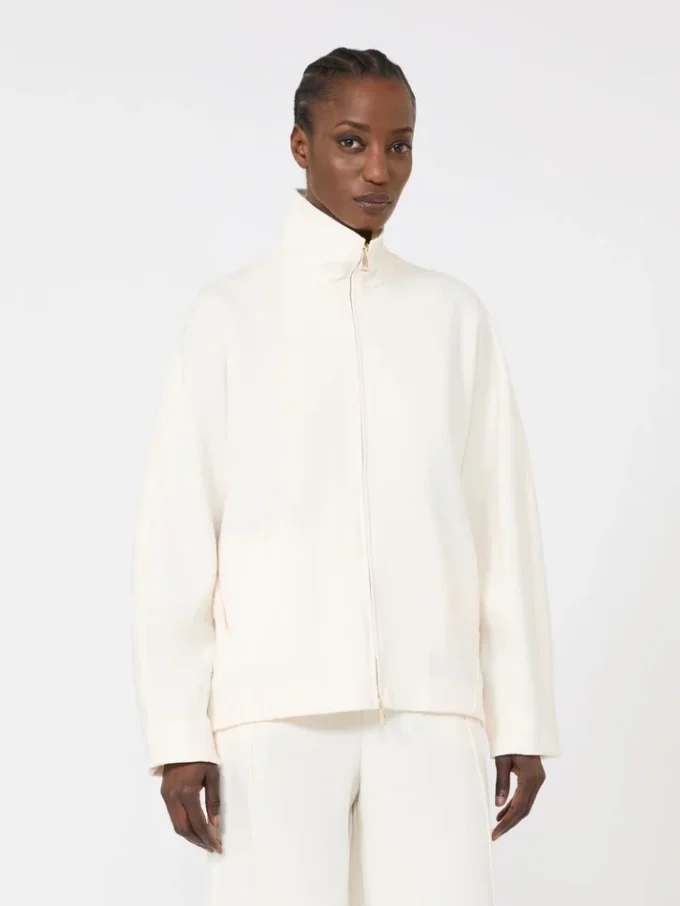 Veste en jersey scuba doux, ivoire Veste en jersey scuba doux, ivoire