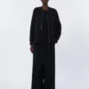 Veste en jersey scuba, noire