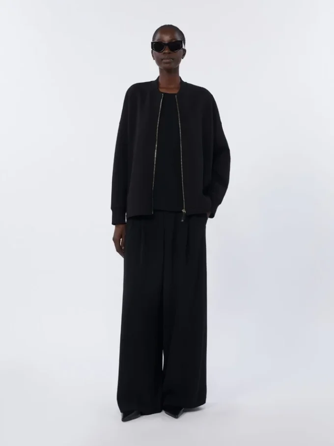 Veste en jersey scuba, noire