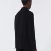 Veste en jersey scuba à simple boutonnage, noire Veste en jersey scuba à simple boutonnage, noire