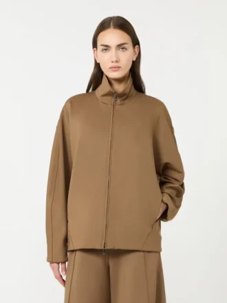 Veste en jersey scuba souple, marron