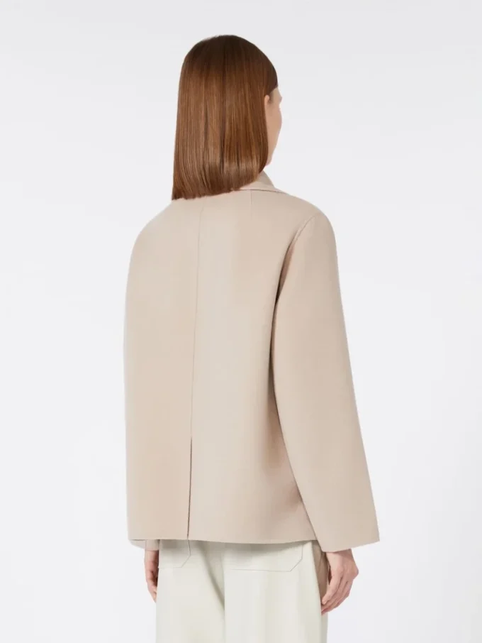 Veste en laine à armure sergée, beige-rose Veste en laine à armure sergée, beige-rose