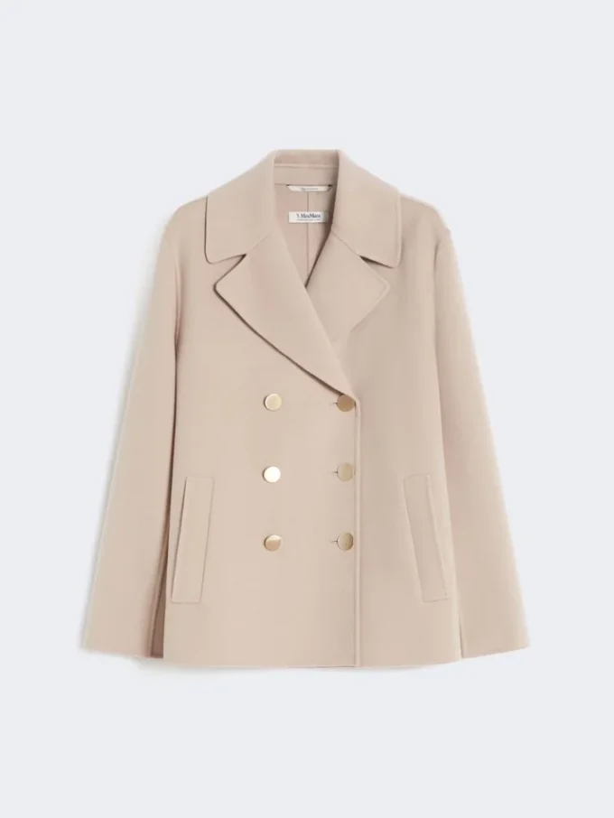 Veste en laine à armure sergée, beige-rose Veste en laine à armure sergée, beige-rose