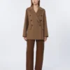 Veste en laine Double Face à double boutonnage, couleur camel Veste en laine Double Face à double boutonnage, couleur camel