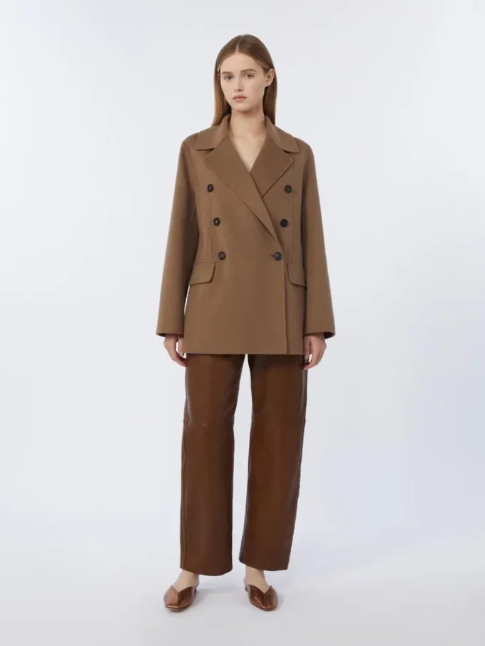 Veste en laine Double Face à double boutonnage, couleur camel Veste en laine Double Face à double boutonnage, couleur camel