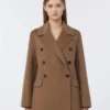 Veste en laine Double Face à double boutonnage, couleur camel Veste en laine Double Face à double boutonnage, couleur camel
