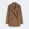 Veste en laine Double Face à double boutonnage, couleur camel Veste en laine Double Face à double boutonnage, couleur camel
